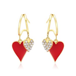 Red heart-shaped earrings